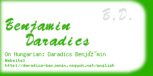 benjamin daradics business card